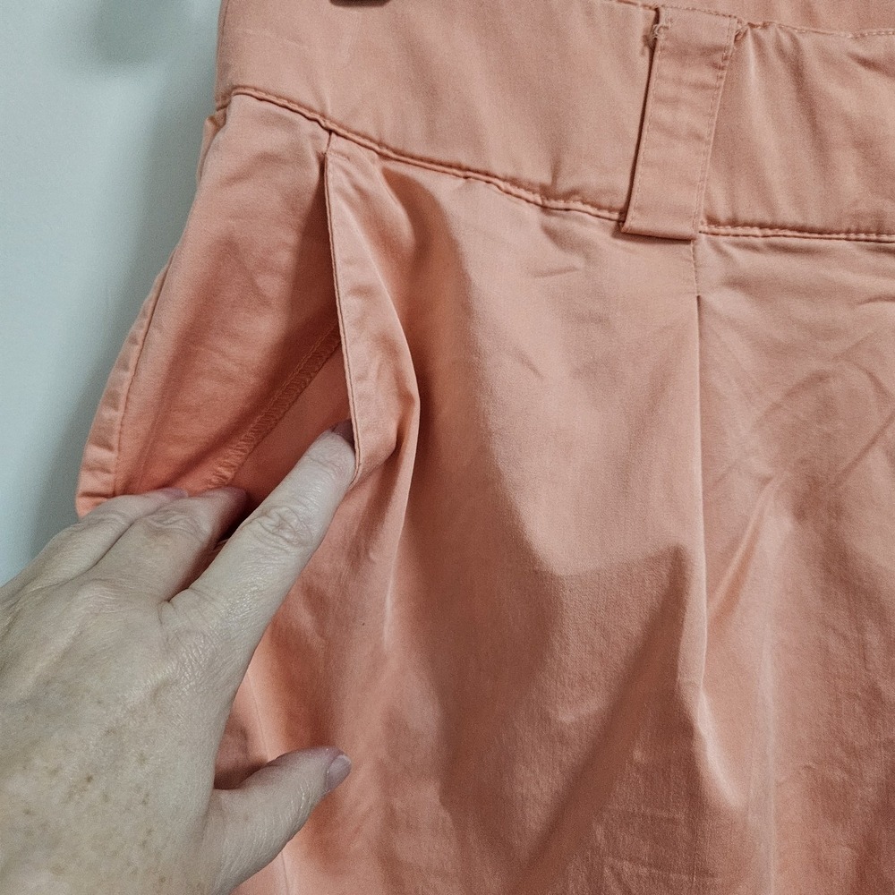 Lane Bryant Shorts Womens 14 Peach Pleated Modal Blend Casual High Rise Pockets - Picture 5 of 10